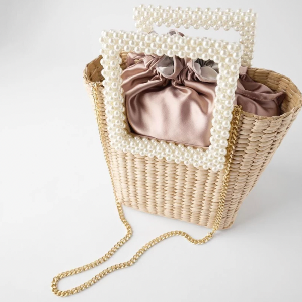 Mykonos Bag With Pearl Handles