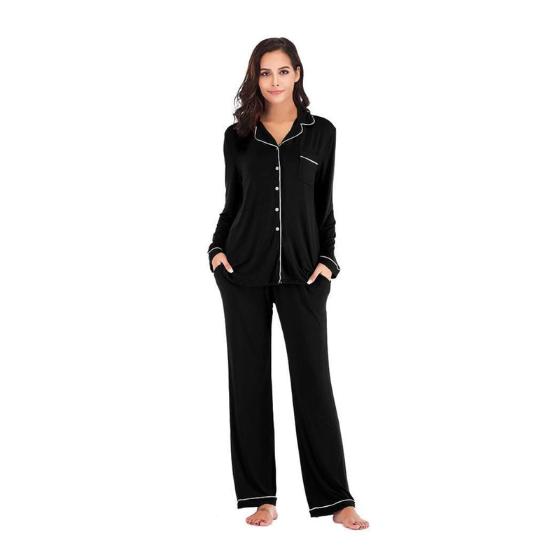 Luxury Soft Cotton Pyjamas - Black