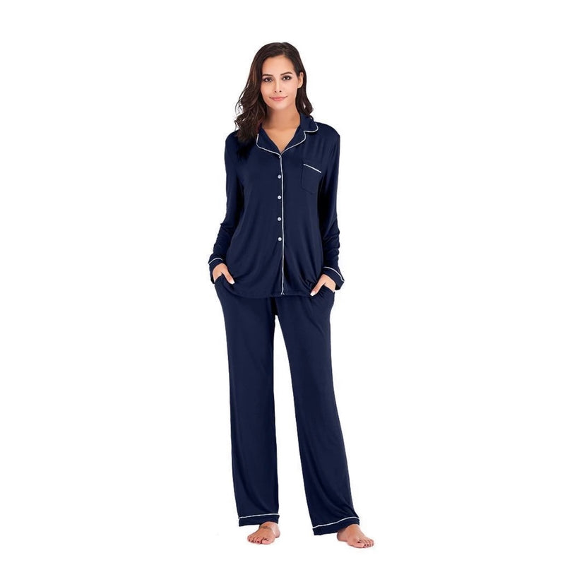 Luxury Soft Cotton Pyjamas - Navy