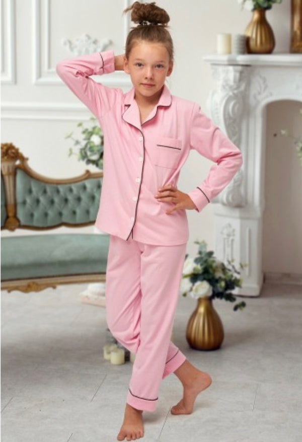 Kids cotton pyjamas - Pink - Age 10-11